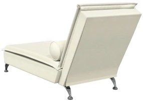 krémszínű bársony masszírozó dívány hengerpárnával