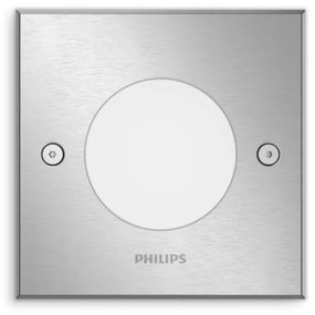 Philips Crust rozsdamentes acél kültéri, talajba süllyeszthető LED szpotlámpa, beépített LED, 1x3W, 1735647P0