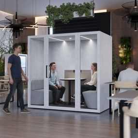 INBOX akusztikai irodai fülke 4 személyes, 2200 × 2200 × 1220 mm