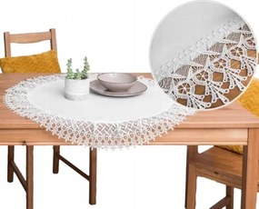 Abrosz Kerek Fehér gipiurával asztalra Kerék 85x85 len utánzat