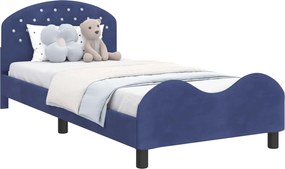 vidaXL Gyerekágy kerettel Rendőrségi kék 80 x 200 cm Bársony