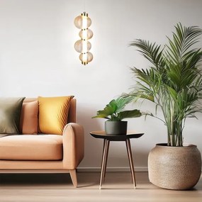 LED függeszték kábelen BOLLA LED/17W/230V átm. 16 cm arany/füstös bézs