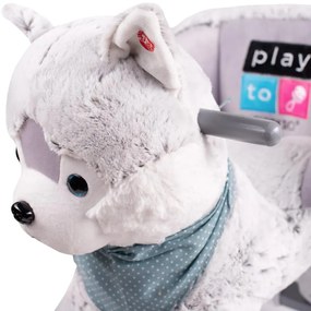 Kicsomagolt Hintajáték dallammal és kerekekkel PlayTo husky