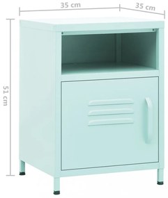 2 db menta acél éjjeliszekrény 35 x 35 x 51 cm