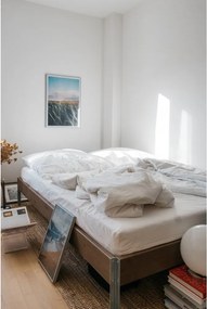 Barna borovi fenyő franciaágy ágyráccsal 140x200 cm Core – Karup Design