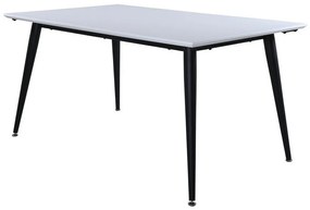 Asztal Dallas 1719Fehér, Fekete, 76x90x150cm, Hosszabbíthatóság, Közepes sűrűségű farostlemez, HPL, Fém