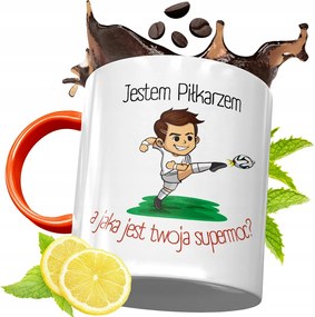 Narancssárga Bögre Labdarúgóknak Ajándék fényképes nyomtatással