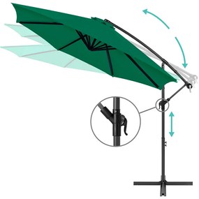 Függő napernyő 2,7 m, zöld
