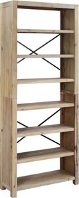vidaXL 7-szintes tömör akácfa könyvespolc 80 x 30 x 200 cm
