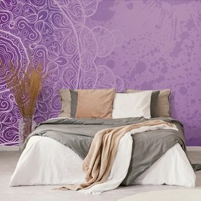 Öntapadó tapéta lila arabeszk egy absztrakt háttéren
