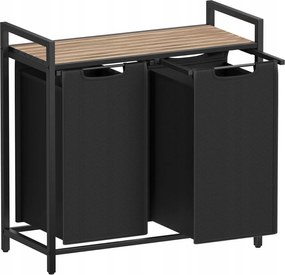 Szabadonálló szennyestartó kosár Songmics 92l fekete