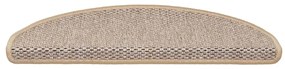 15 db szizál hatású világos bézsszínű lépcsőszőnyeg 65x21x4 cm