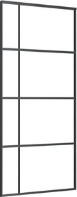 vidaXL fekete ESG üveg és alumínium tolóajtó 90 x 205 cm
