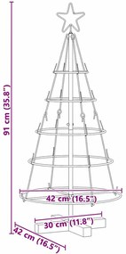 Karácsonyi kúp fa állvánnyal Fekete 90 cm Acél