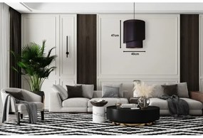 Duolla - Csillár zsinóron PARIS 1xE27/15W/230V á. 40 cm fekete/arany