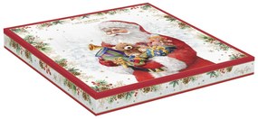 Santa is coming karácsonyi porcelán tortatál lapáttal 32 cm