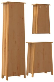 3 részes tömör fenyőfa fürdőszobai bútorszett