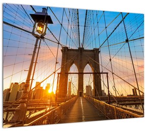Kép - Brooklyn, híd, Manhattan, New York (üvegen) (70x50 cm)