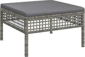 vidaXL szürke polyrattan kerti lábtartó párnával