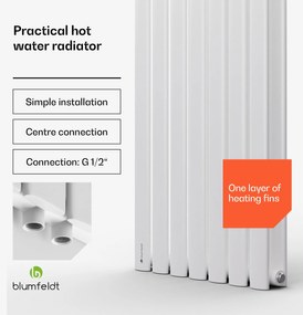 Blumfeldt Tallheo, 41 x 180, radiátor, fürdőszoba radiátor, csőradiátor, 691 W, melegvzes, 1/2
