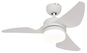 Mennyezeti ventilátor fehér 86,7 cm LED-del, fényerőszabályzóval és távirányítóval - Yuki