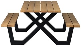 Tablo kerti étkezőasztal padokkal, 206 x 145 cm - WOOOD