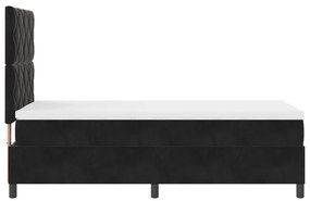 Boxspring Ágy Matraccal és LED Fekete 90x190 cm Bársonyos