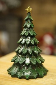 Zöld karácsonyfa, fagyönggyel 17 cm
