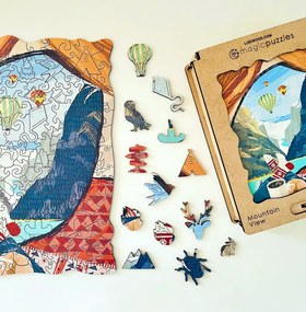 Hegyi kilátás fa puzzle