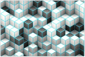 Poszterek 120x80 Kockák türkizkék