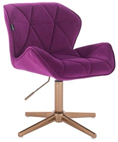 HR111CROSS Fukszia modern velúr szék arany lábbal