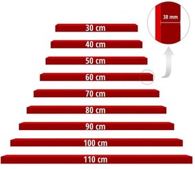 Fali polc Stilista Volato világos barna 70 cm