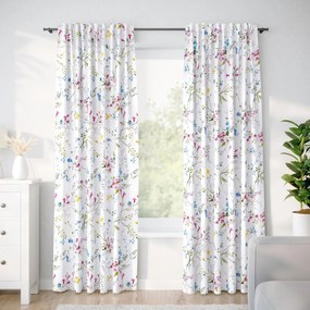 Goldea pamut drapéria - festett réti virágok 280x150 cm