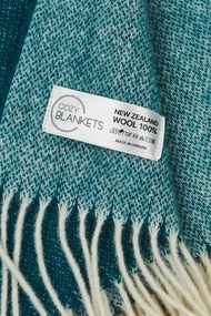 Luxus pléd új-zélandi gyapjúból, türkizkék türkiz 140x200 cm