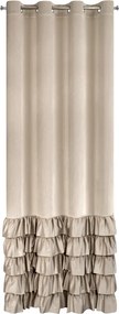 Dani 140x250 Eurofirany bársony készfüggöny bézs fodros