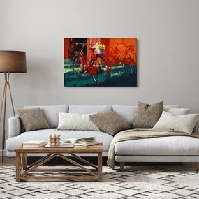 Piros kerék képe, akril festés (90x60 cm)