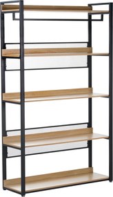 5 polcos állvány, tölgy/fekete, KILOS NEW TYP 3