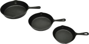 vidaXL 3 darab Grill Steak Serpenyő Szett Öntöttvas