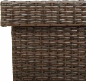 Barna Polyrattan Kerti Tárolóláda Kerekekkel 160X55X75 Cm