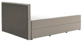 Boxspring típusú ágy 140x200, szürkésbarna taupe, FERATA TV KOMFORT