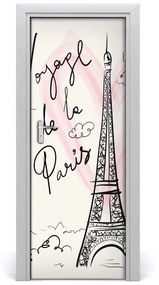Ajtóposzter Párizsi Eiffel-torony 85x205 cm