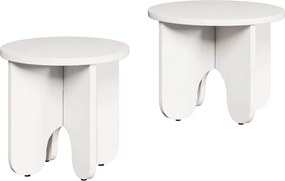 vidaXL Dohányzóasztal 2 pcs Fehér Tömör fenyőfa