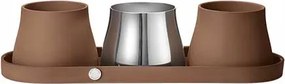 Georg Jensen Terra Virágtartó Gyógynövények 3 db-os Terrakotta kaspó szett