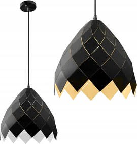 Függő Mennyezeti Lámpa Fekete Fém Szimpla E27 Konyha