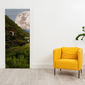 Fotótapéta ajtóra - Táj a Holddal (95x205cm)