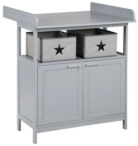 Szürke gyerek komód pelenkázó feltéttel 87x100x75 cm Hamburg – Roba