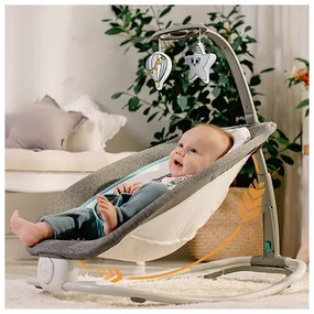 Lionelo - Baba vibrációs ringató dallammal PASCAL 2xAA szürke/türkiz