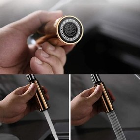 REA APOLLO Black/Rose Gold mosogató csaptelep