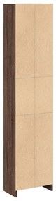 barna tölgy színű szerelt fa könyvszekrény 40 x 24 x 176 cm