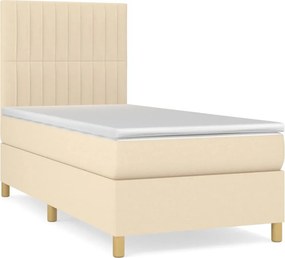 vidaXL krémszínű szövet rugós ágy matraccal 80 x 200 cm